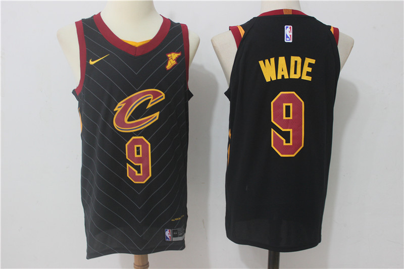 Men Cleveland Cavaliers #9 Dwyane Wade Black New Nike Season NBA Jerseys->cleveland cavaliers->NBA Jersey